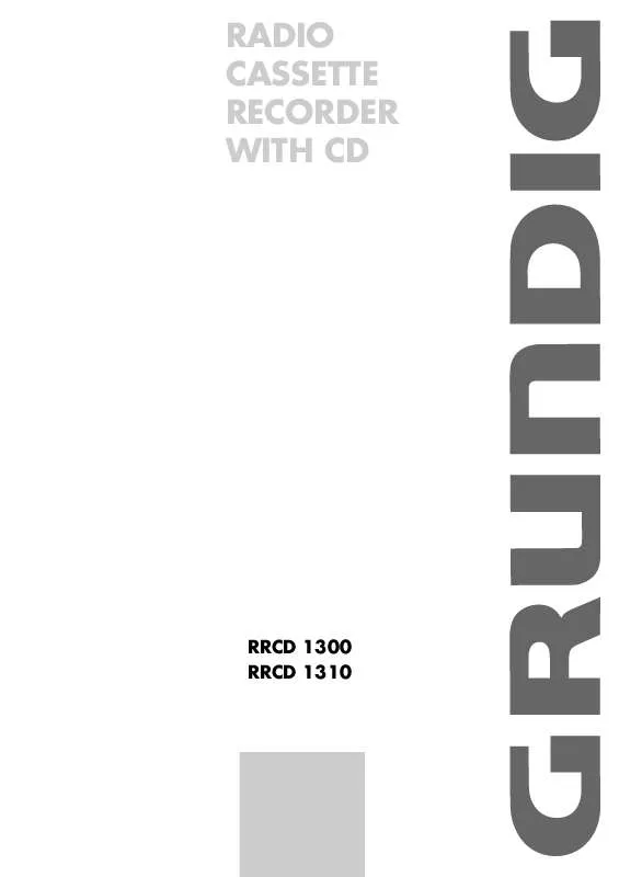 Mode d'emploi GRUNDIG RRCD 1300