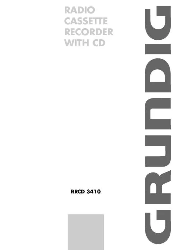 Mode d'emploi GRUNDIG RRCD 3410