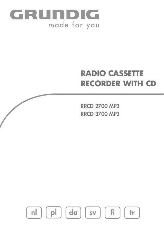 Mode d'emploi GRUNDIG RRCD 3700 MP3