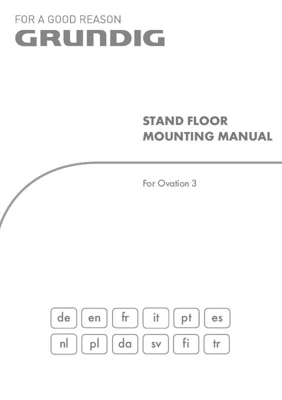 Mode d'emploi GRUNDIG STAND FLOOR OVATION 3