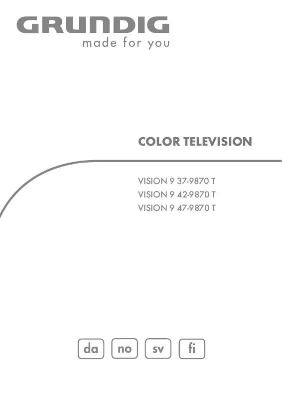 Mode d'emploi GRUNDIG VISION 9 47-9870 T