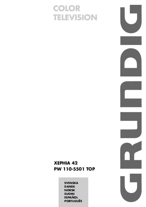 Mode d'emploi GRUNDIG XEPHIA 42 PW 110-5501 TOP