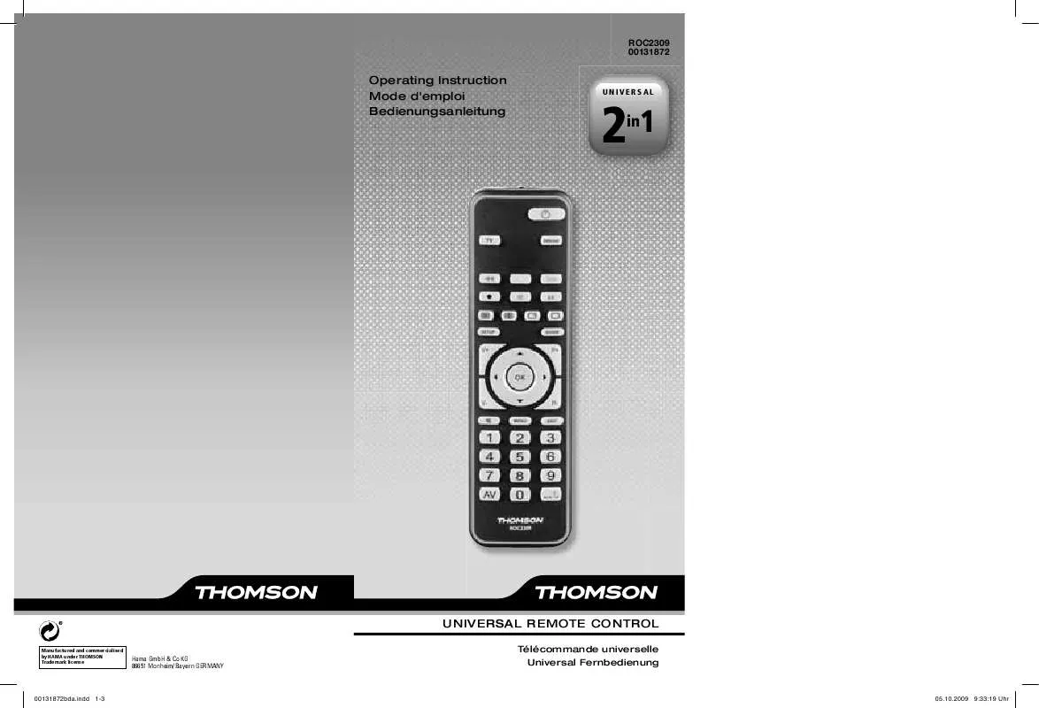 Mode d'emploi HAMA ROC2309