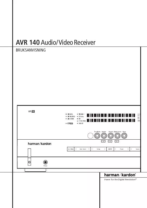 Mode d'emploi HARMAN KARDON AVR 140