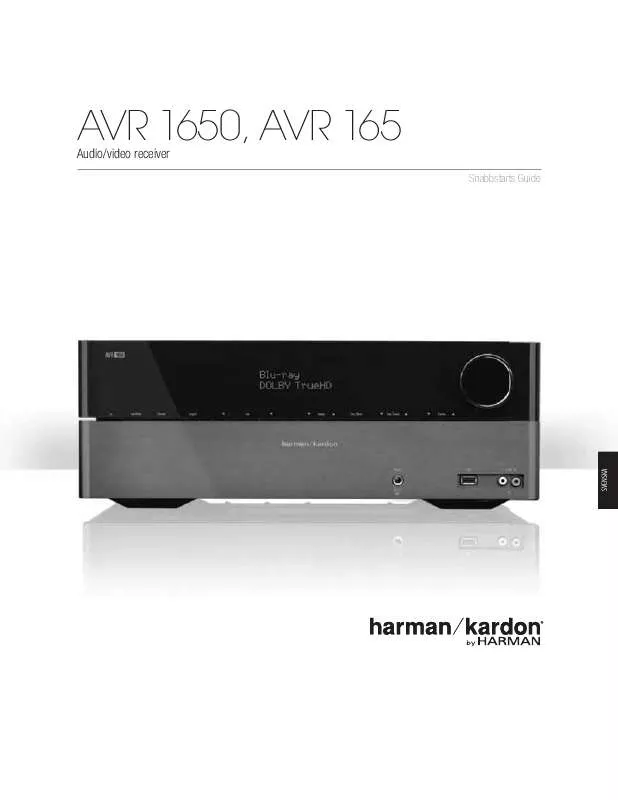 Mode d'emploi HARMAN KARDON AVR 165