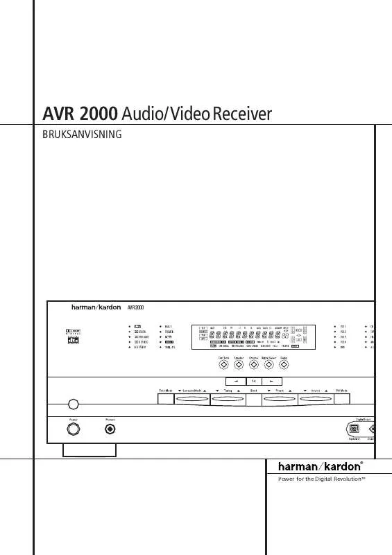 Mode d'emploi HARMAN KARDON AVR 2000