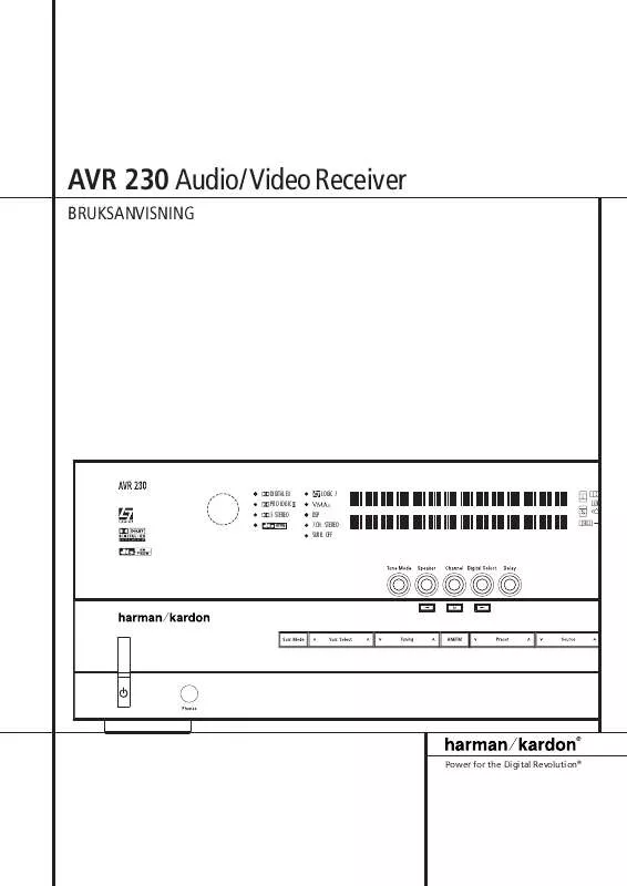 Mode d'emploi HARMAN KARDON AVR 230