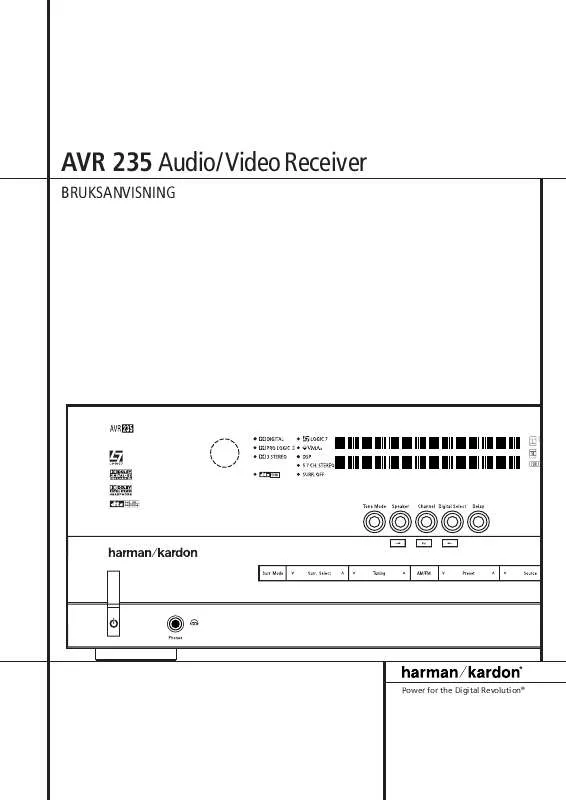 Mode d'emploi HARMAN KARDON AVR 235