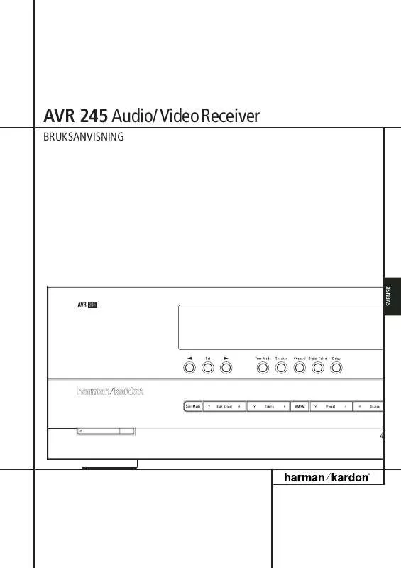 Mode d'emploi HARMAN KARDON AVR 245