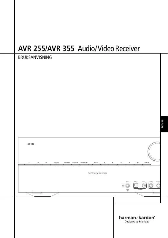 Mode d'emploi HARMAN KARDON AVR 255