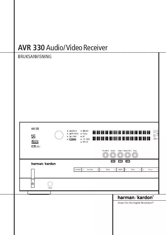 Mode d'emploi HARMAN KARDON AVR 330