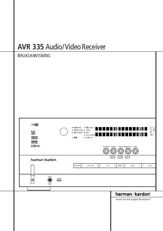 Mode d'emploi HARMAN KARDON AVR 335