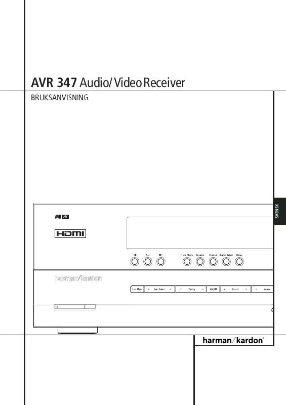 Mode d'emploi HARMAN KARDON AVR 347