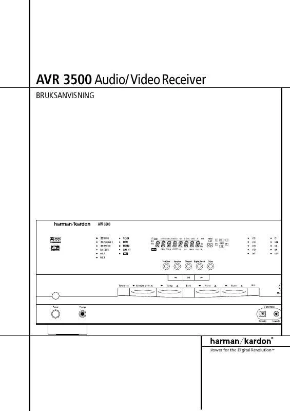 Mode d'emploi HARMAN KARDON AVR 3500