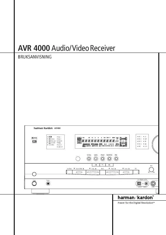 Mode d'emploi HARMAN KARDON AVR 4000