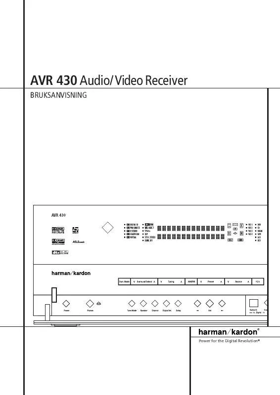 Mode d'emploi HARMAN KARDON AVR 430