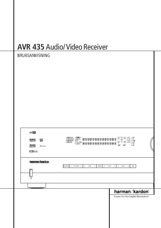 Mode d'emploi HARMAN KARDON AVR 435