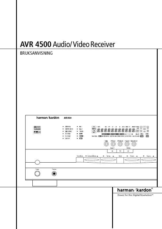 Mode d'emploi HARMAN KARDON AVR 4500