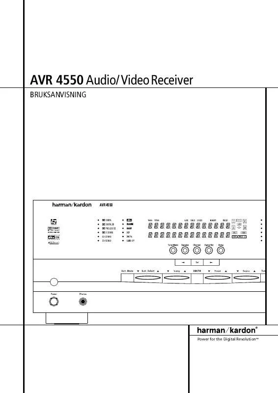 Mode d'emploi HARMAN KARDON AVR 4550