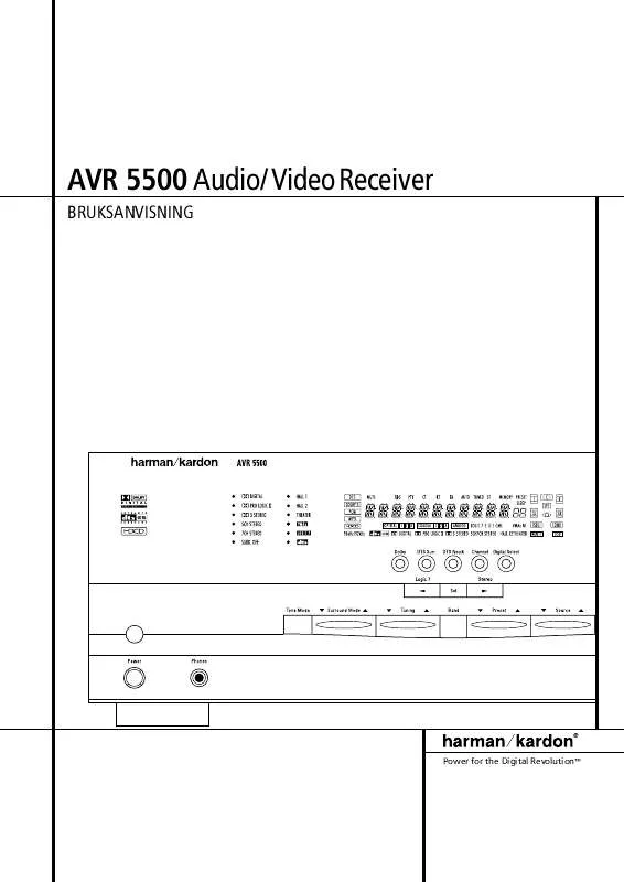 Mode d'emploi HARMAN KARDON AVR 5500