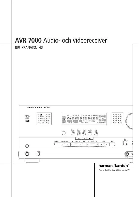 Mode d'emploi HARMAN KARDON AVR 7000