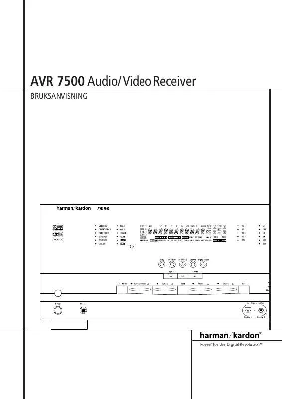 Mode d'emploi HARMAN KARDON AVR 7500