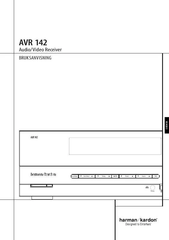 Mode d'emploi HARMAN KARDON AVR 142