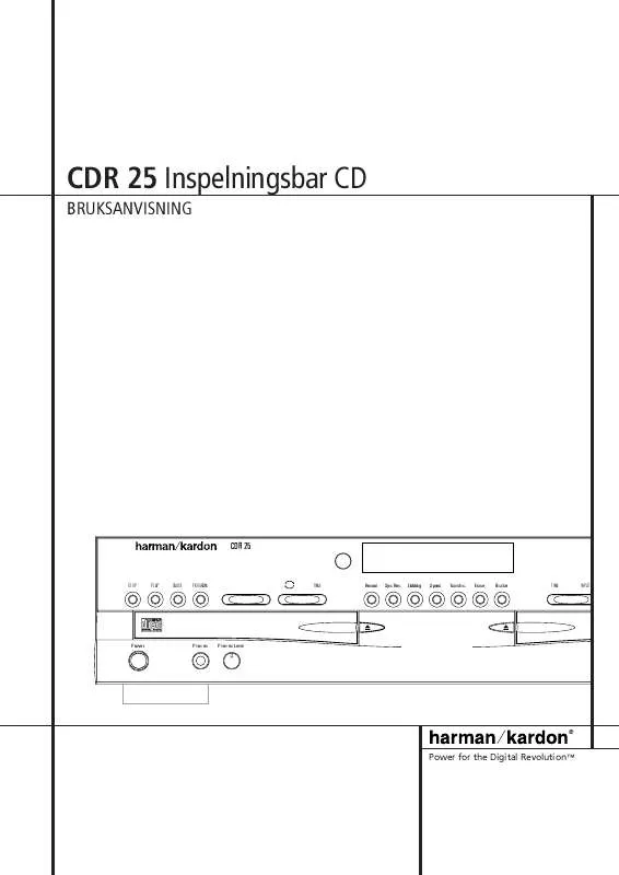 Mode d'emploi HARMAN KARDON CDR 25