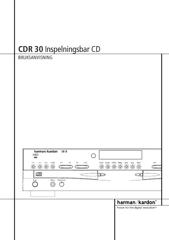 Mode d'emploi HARMAN KARDON CDR 30