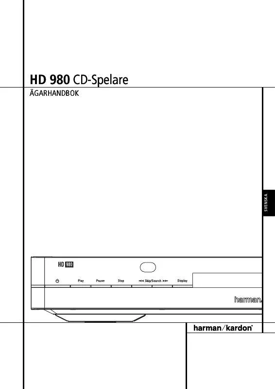 Mode d'emploi HARMAN KARDON HD 980