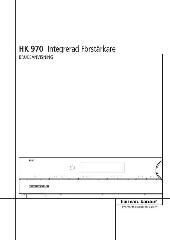 Mode d'emploi HARMAN KARDON HK 970