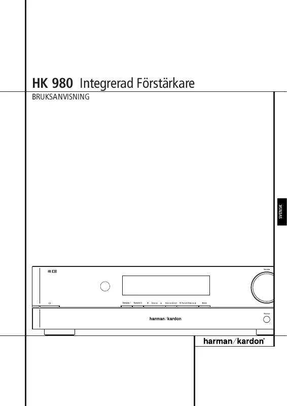 Mode d'emploi HARMAN KARDON HK 980