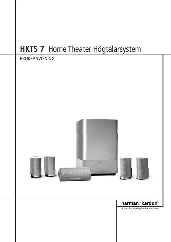 Mode d'emploi HARMAN KARDON HKTS 7 [HKTS 7/230]