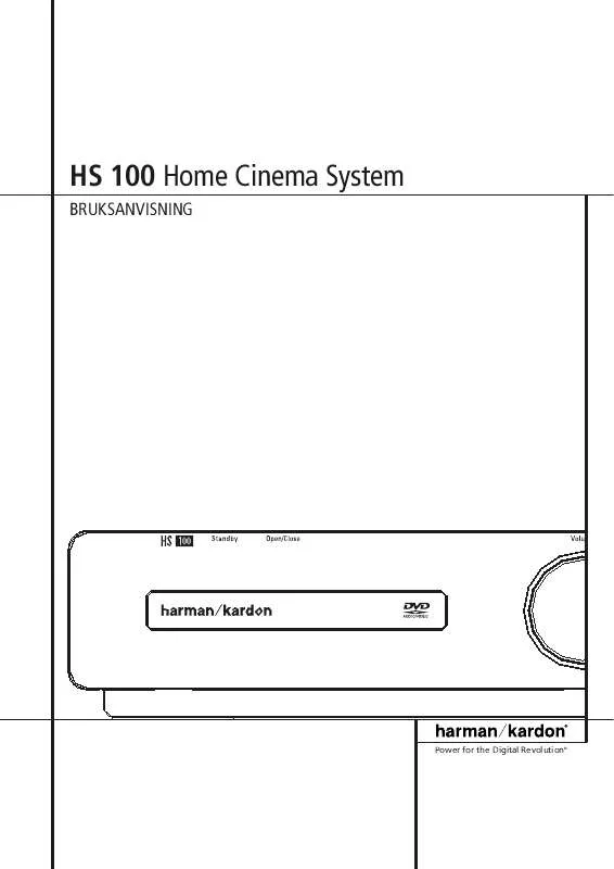 Mode d'emploi HARMAN KARDON HS 100