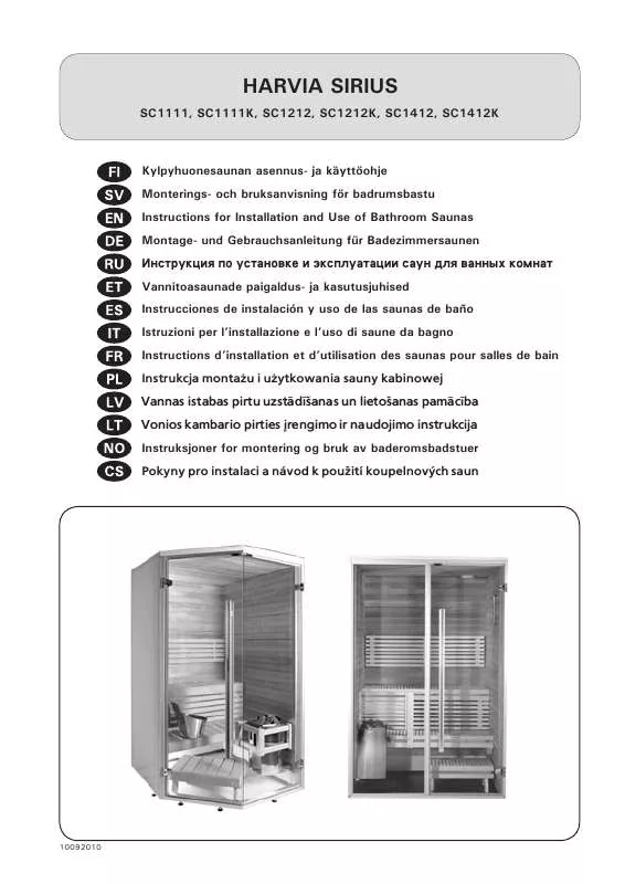 Mode d'emploi HARVIA SC1111K