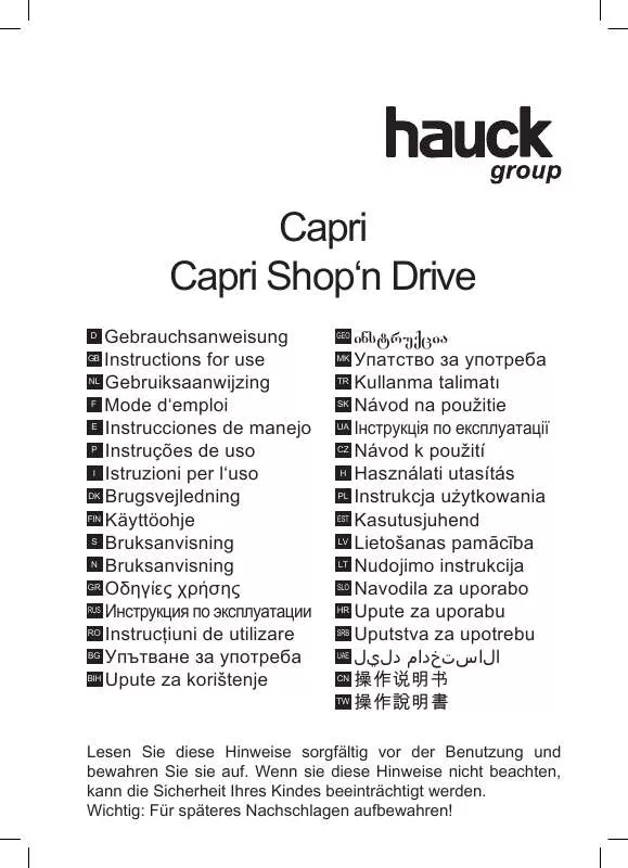 Mode d'emploi HAUCK CAPRI