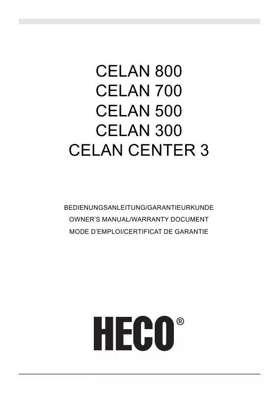 Mode d'emploi HECO CELAN 700