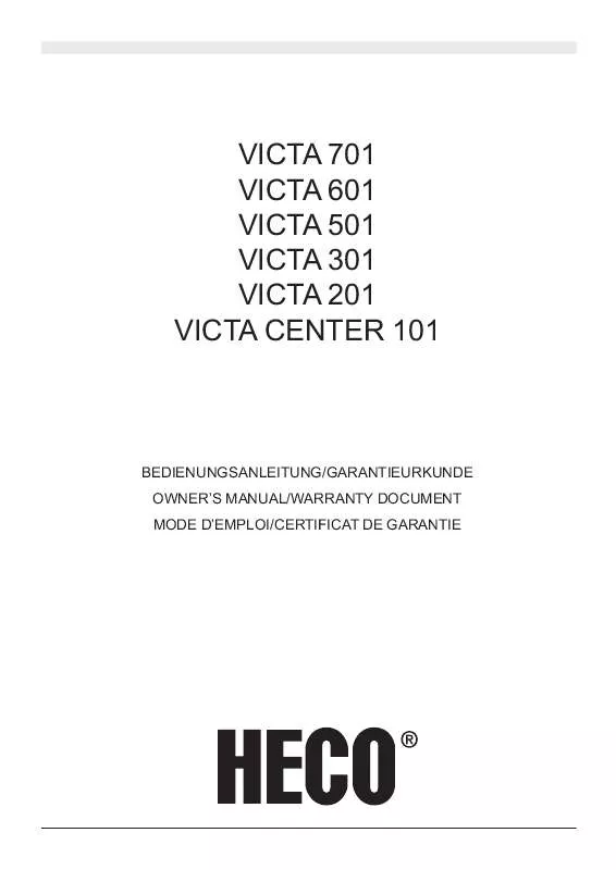 Mode d'emploi HECO VICTA 701