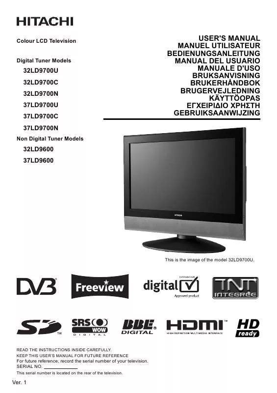 Mode d'emploi HITACHI 32LD9700C