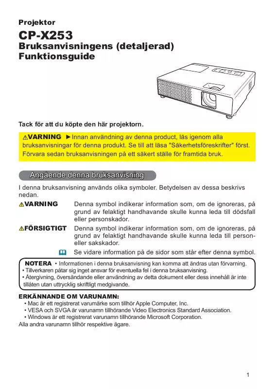 Mode d'emploi HITACHI CP-X253EF