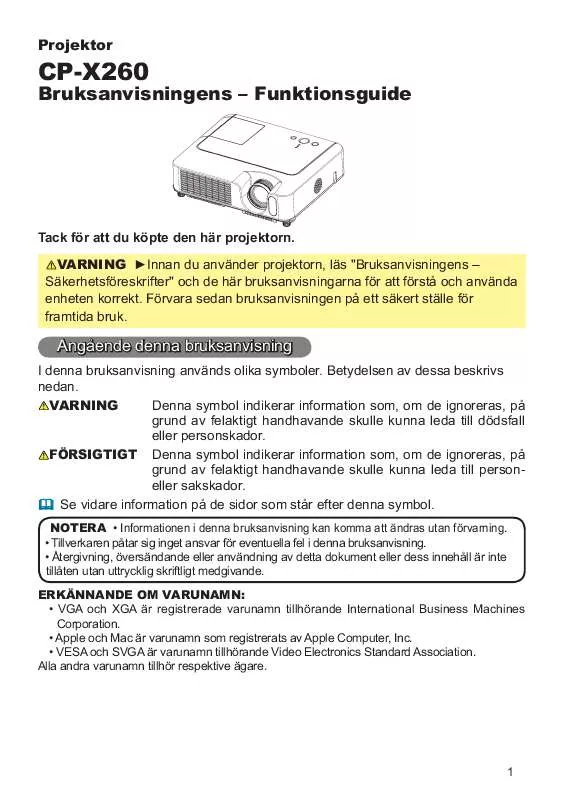 Mode d'emploi HITACHI CP-X260WF