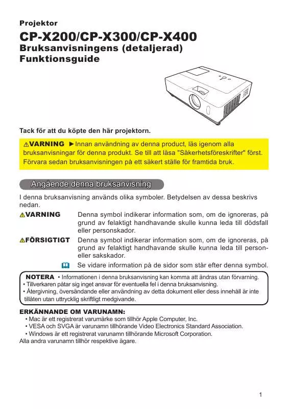 Mode d'emploi HITACHI CP-X300WF