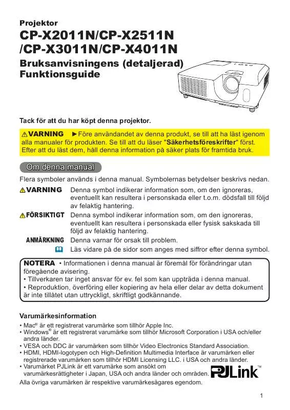 Mode d'emploi HITACHI CP-X3011N