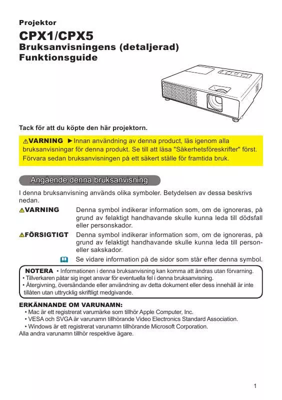 Mode d'emploi HITACHI CPX1WF