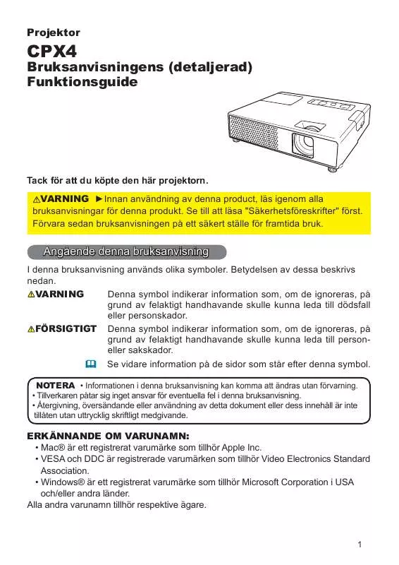 Mode d'emploi HITACHI CPX4