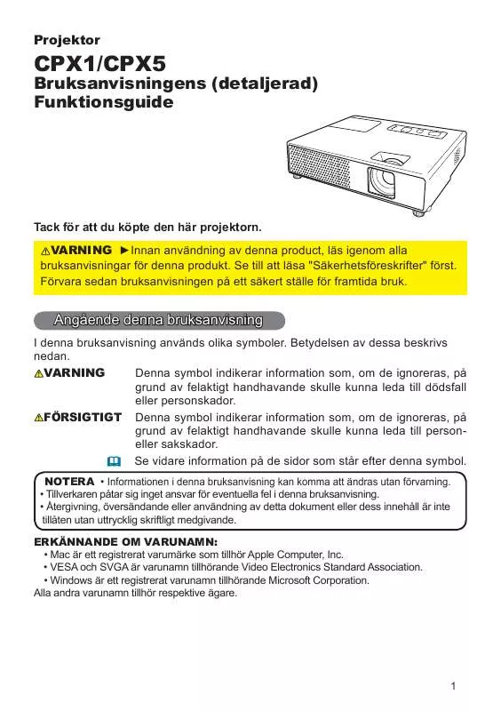 Mode d'emploi HITACHI CPX5WF