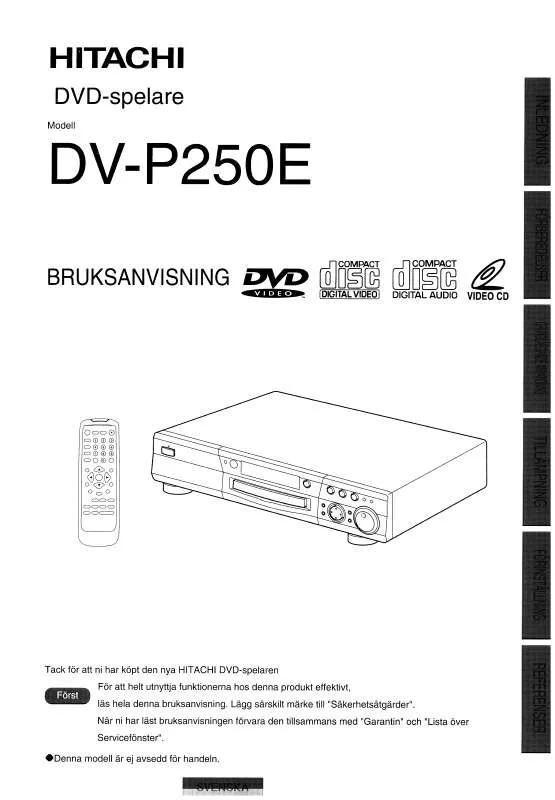 Mode d'emploi HITACHI DVP250E