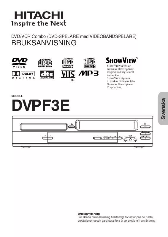 Mode d'emploi HITACHI DVPF3E