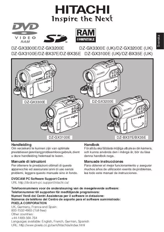 Mode d'emploi HITACHI DZ-BX35E(UK)