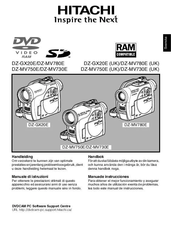 Mode d'emploi HITACHI DZ-GX20E(UK)